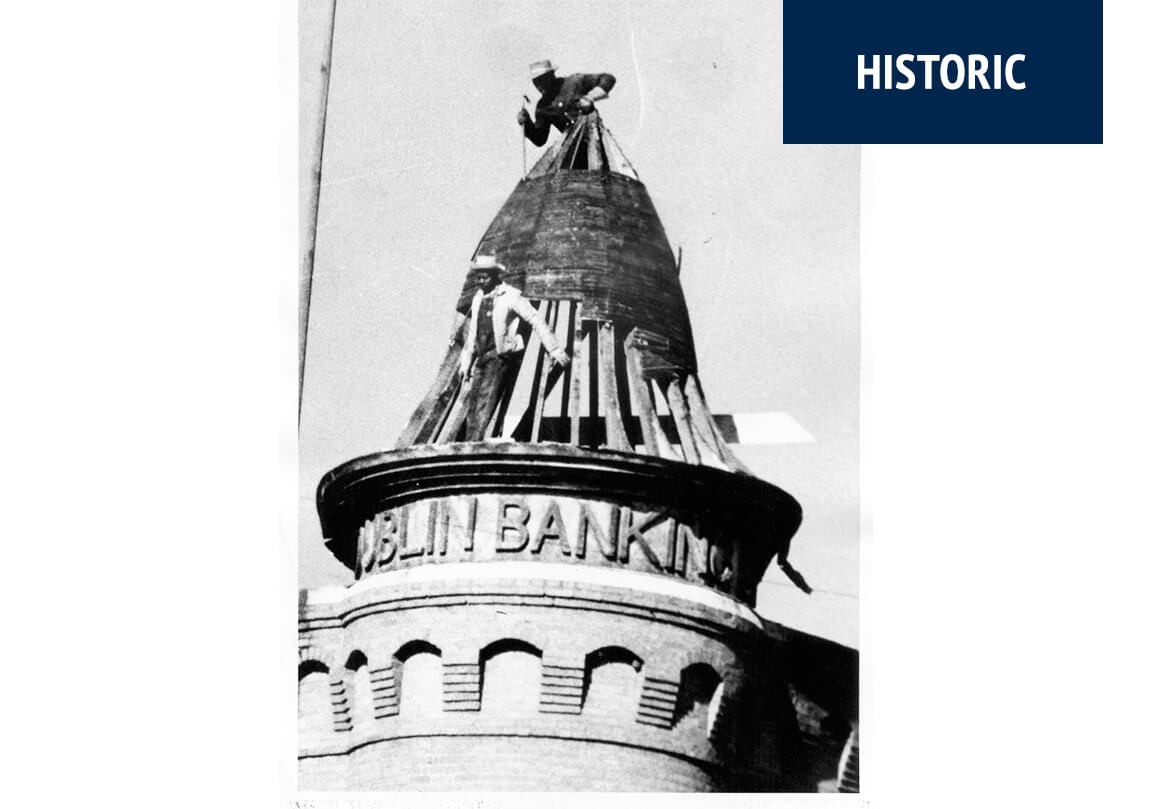 Historic view of the cupola of the RC Henry Building.